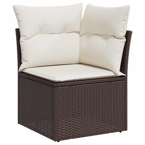 Gartensofa Set Braun Poly Rattan 6-teilig