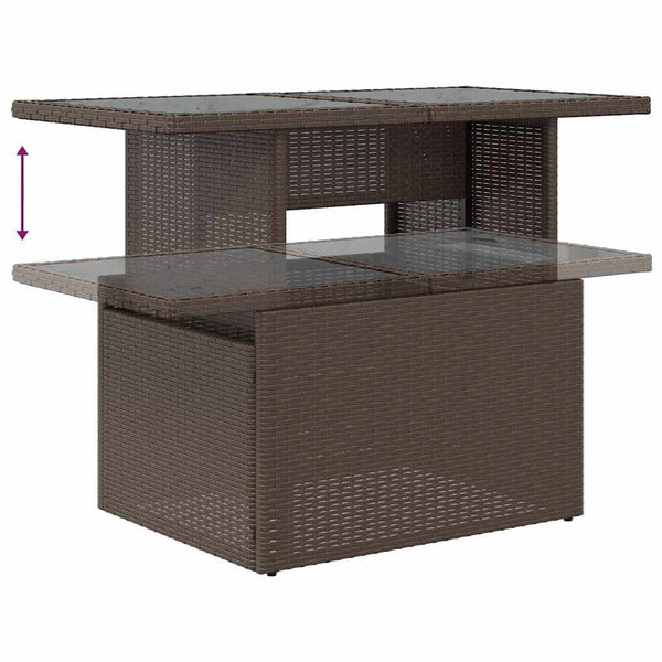 Garten Sofa Set Braun Poly Rattan 5-teilig