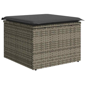 Gartensofa Set Grau Poly Rattan mit Kissen