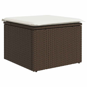 Garten Sofa Set Braun Poly Rattan 7-teilig