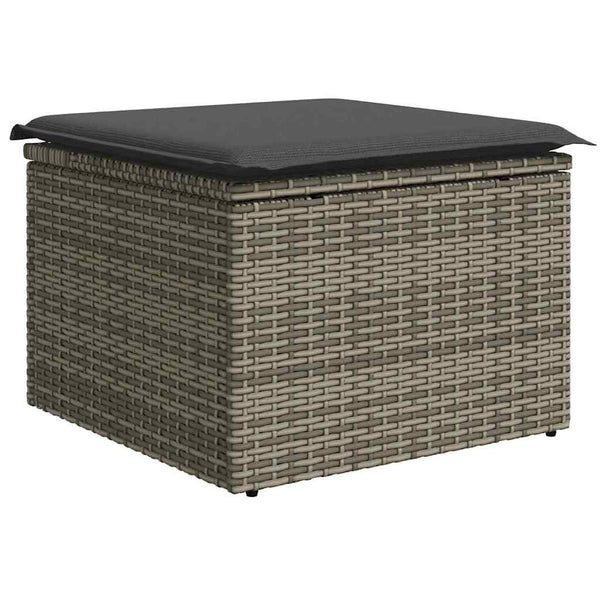 Garten Sofa Set Grau Poly Rattan 7-teilig