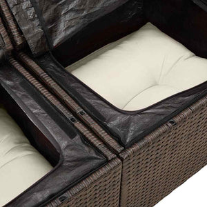 Gartensofa Set Braun Poly Rattan 10-teilig