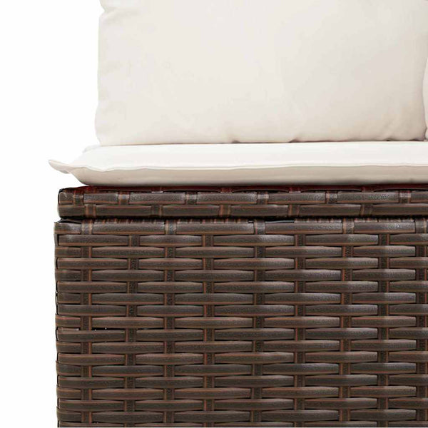 Gartensofa Set Braun Poly Rattan 10-teilig