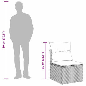 Graues Poly Rattan Gartensofa Set mit Kissen & Stauraum