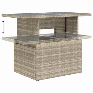 Hellgraues Poly Rattan Garten-Sofa-Set mit Stauraum