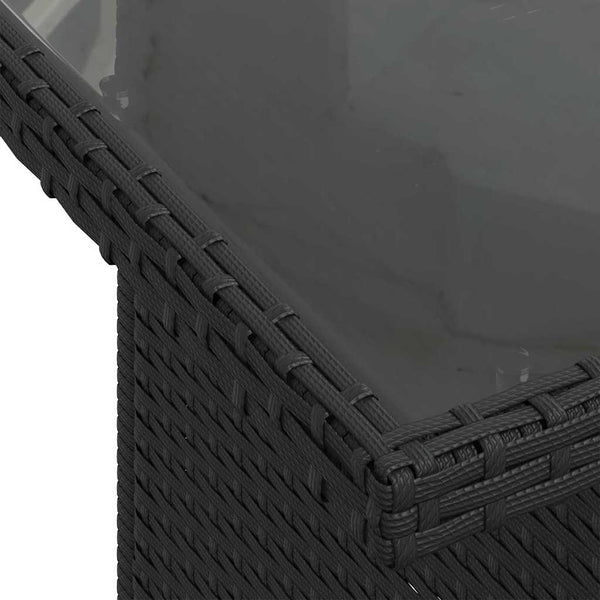 Garten Sofa Set Schwarz Poly Rattan 5-teilig