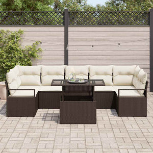 Garten Sofa Set Braun Poly Rattan