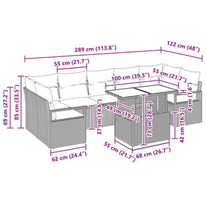 Garten Sofa Set Braun Poly Rattan