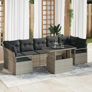 Gartenmöbel Set mit Stauraum, Hellgrau