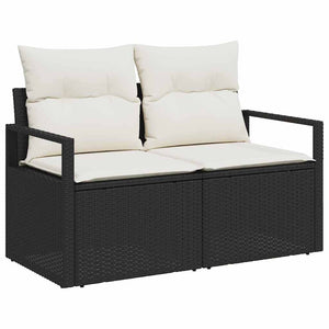 Garten Sofa Set mit Stauraum, Schwarz, 6-teilig