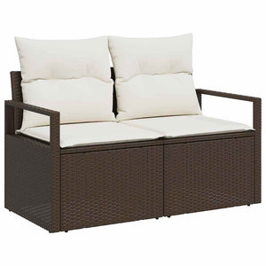 Gartenmöbel-Set mit Stauraum, 6-teilig, Braun
