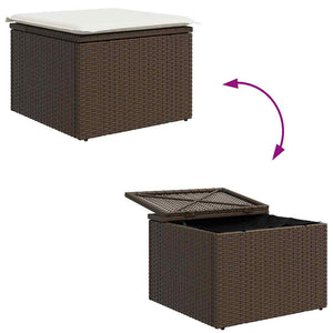 Gartenmöbel-Set mit Stauraum, 6-teilig, Braun