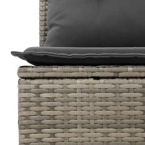 Garten Sofa Set mit Stauraum Grau Rattan