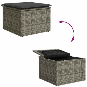 Garten Sofa Set mit Stauraum Grau Rattan