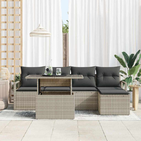 Gartenmöbel Set mit Stauraum, Hellgrau