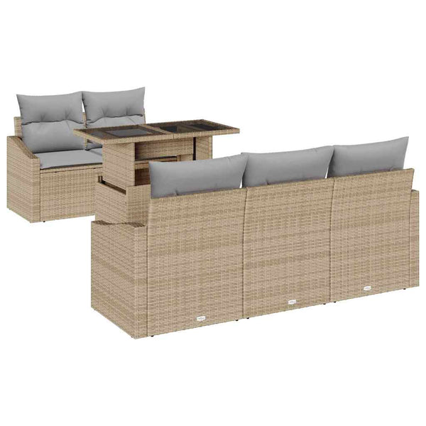 Poly Rattan Gartenmöbel Set mit Kissen