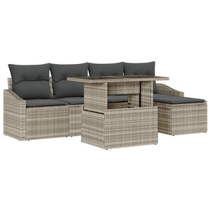 vidaXL Salon de jardin 6 pcs Gris clair et gris foncé Résine tressée
