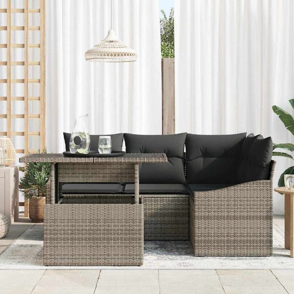 Garten Sofa Set Grau mit Kissen
