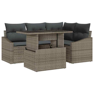Garten Sofa Set Grau mit Kissen