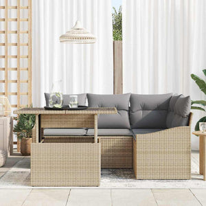 Garten Sofa Set Beige/Hellgrau 5-teilig