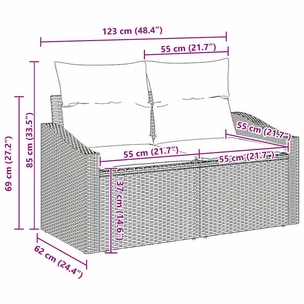 Garten Sofa Set Beige Creme 5-teilig