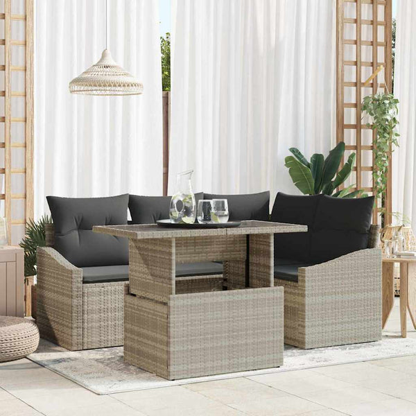 vidaXL Ensemble de canapés de jardin avec coussins 5 pcs Gris clair et gris foncé