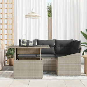 vidaXL Ensemble de canapés de jardin avec coussins 5 pcs Gris clair et gris foncé