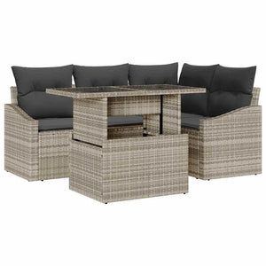 vidaXL Ensemble de canapés de jardin avec coussins 5 pcs Gris clair et gris foncé