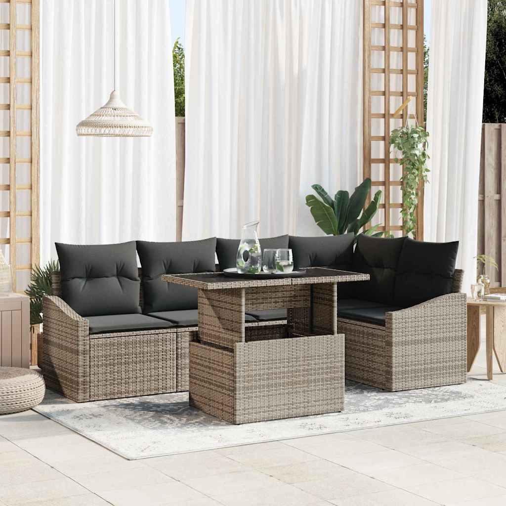 Garten Sofa Set Grau mit Kissen