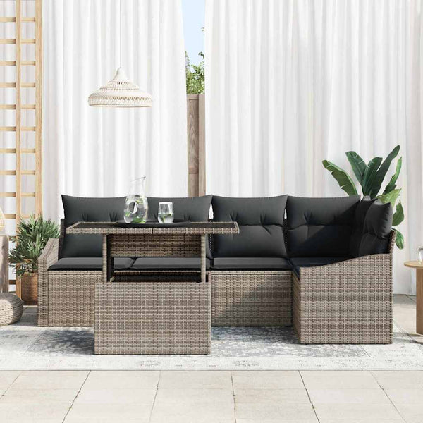 Garten Sofa Set Grau mit Kissen