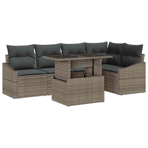 Garten Sofa Set Grau mit Kissen