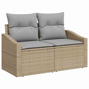 Garten Sofa Set Beige & Hellgrau 6-teilig