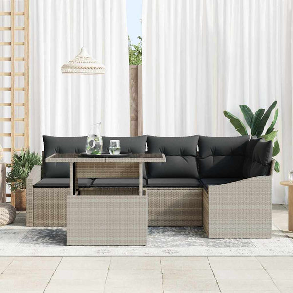 vidaXL Salon de jardin avec coussins 6 pcs Gris clair et gris foncé