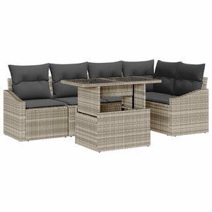 vidaXL Salon de jardin avec coussins 6 pcs Gris clair et gris foncé