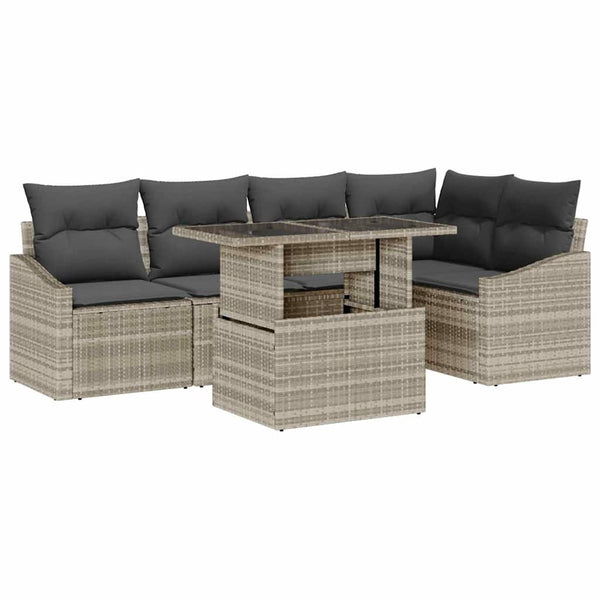 vidaXL Salon de jardin avec coussins 6 pcs Gris clair et gris foncé