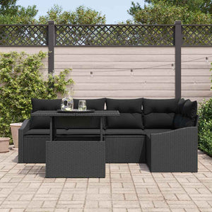 Garten Sofa Set Schwarz mit Kissen & Stauraum