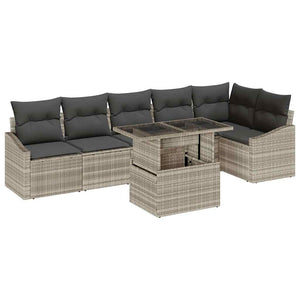 vidaXL Ensemble de canapés de jardin avec coussins 7 pcs Gris clair et gris foncé