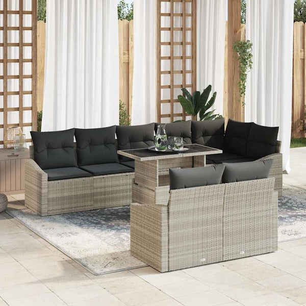 vidaXL Salon de jardin avec coussins 9 pcs Gris clair et gris foncé
