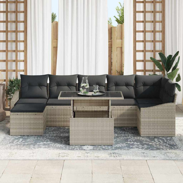 vidaXL Salon de jardin avec coussins 8 pcs Gris clair et gris foncé