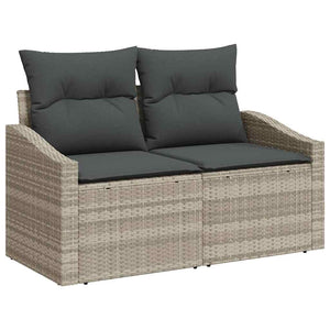 Garten Sofa Set mit Kissen, Grau, 11-teilig
