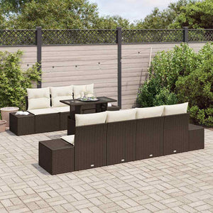 Gartensofa Set Braun Creme 8-teilig