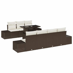 Gartensofa Set Braun Creme 8-teilig
