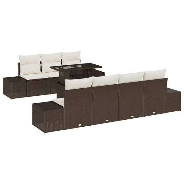 Gartensofa Set Braun Creme 8-teilig