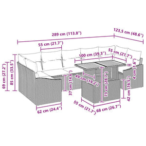 Garten Sofa Set mit Kissen & Stauraum