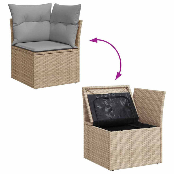 Garten Sofa Set mit Stauraum, 8-teilig