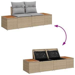 Gartenmöbel Set Beige Poly Rattan 5-teilig