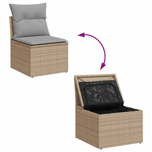 Gartenmöbel Set Beige Poly Rattan 5-teilig