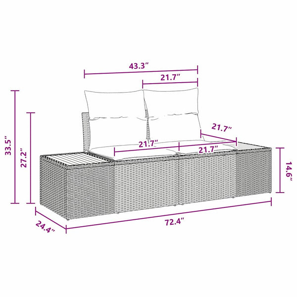 Gartenmöbel Set Beige Poly Rattan 5-teilig