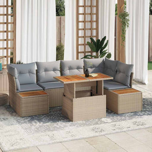 Gartenmöbel Set mit Stauraum, Beige