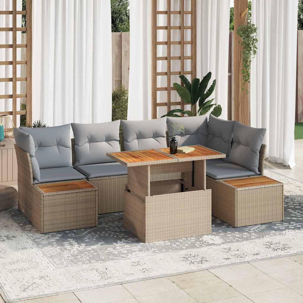 Gartenmöbel Set mit Stauraum, Beige